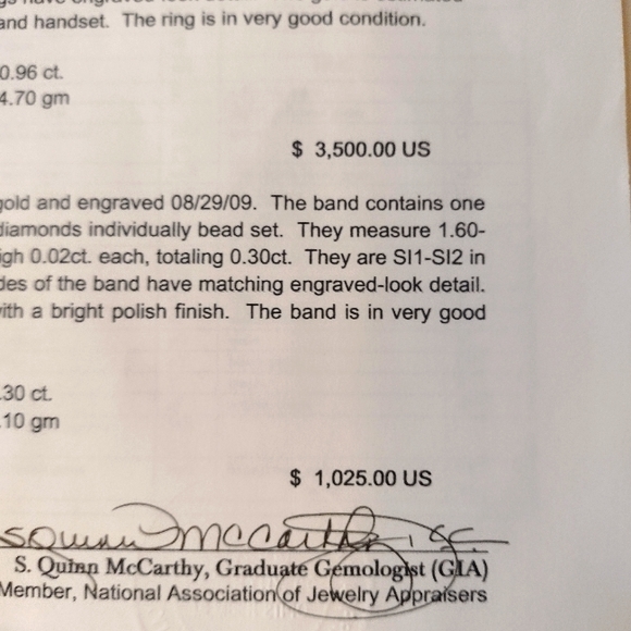 Women's Diamond Ring with Matching Band with Appraisal Report - Picture 7 of 7
